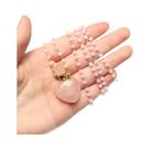 Colar Feminino De 80cm Com Pingente Difusor De Óleo Essencial De Quartzo Rosa De Pedra Natural Para