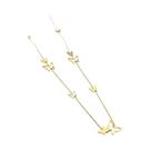 Colar Feminino De Aço Inoxidável Banhado a Ouro 18K Com Pingentes Vazados Quadrados, Redondos,