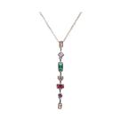 Colar Feminino De Aço Inoxidável Com Pingente De Zircônia Colorida Em Formato De Y E Borla Longa Colar Feminino De Aço Inoxidável Com Pingente De Zircônia Colorida Em Formato De Y E Borla Longa