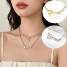 Colar Feminino De Nome Gael em aço inox Prata Prateado Dourado não escurece corrente Duplo de nomes