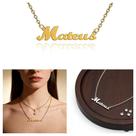 Colar feminino de nome masculino Mateus em aço inox prata prateada dourado corrente duplo e normal Colar feminino de nome masculino Mateus em aço inox prata prateada dourado corrente duplo e normal