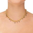 Colar Feminino Desejos com Cristais Banhado a Ouro 18K