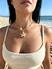 Colar Feminino Dourado estrela praia corrente choker mar Cor:Dourado