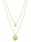Colar feminino Duplo Serena Dourado banhado em P 925 45 CM