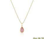 Colar Feminino em ouro 18K 750 40cm + Pingente Ponto de Luz Gota Rosa Colar Feminino em ouro 18K 750 40cm + Pingente Ponto de Luz Gota Rosa