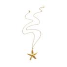 Colar Feminino Estilo Oceano Em Aço Inoxidável Banhado a Ouro 18K Com Pingente De Concha E Colar Feminino Estilo Oceano Em Aço Inoxidável Banhado a Ouro 18K Com Pingente De Concha E