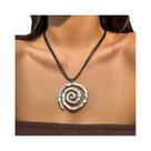 Colar Feminino Étnico Com Pingente De Concha Espiral, Ajustável Em Couro E Fio Encerado, Joia Gótica