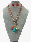 Colar feminino fio resina pedras cristais kit brinco luxo Colar feminino fio resina pedras cristais kit brinco luxo