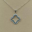 Colar Feminino Flor Cravejado Zircônia Azul Claro Folheado A Prata Antialérgico - RSPRI012 P Colar Feminino Flor Cravejado Zircônia Azul Claro Folheado A Prata Antialérgico - RSPRI012 P