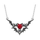 Colar Feminino Gótico Punk Com Pingente De Coração E Asas De Morcego Estilo Fantasia Sombria