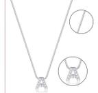 Colar Feminino Letra Inicial Cravejada Prata 925 Letrinha