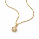 Colar Feminino Luxo Ouro 18k Flor Chique Zircônia Presente Mulher Corrente