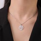 Colar Feminino Minimalista Árvore da Vida Aço Inoxidável Tendência Simples Estiloso Trending Cor:Prateado