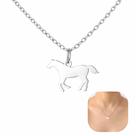 Colar Feminino Minimalista Cavalo Pônei Horse Campo Aço Inoxidável Tendência Fofo Estiloso