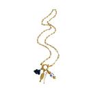 Colar Feminino Moderno Com Pingente De Pérola Imitada E Concha De Mirtilo/Ampola, Acessórios De Aço