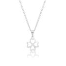 Colar feminino não escurece aço inox antialérgico prata 4 folhas Amizade Trevo Sorte