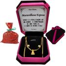 Colar Feminino Nossa Senhora Presente Aniversário Esposa + Porta Jóias + Dedicatória Personalizada