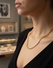 Colar Feminino Ouro 18k 750 Grumet Duplo 3.5 Cordão 45 Cm Am Amarelo