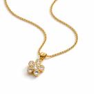 Colar Feminino Ouro 18k Chique Flor Pedras Elegante Presente Corrente