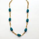 Colar Feminino Pedras Resinada e Corrente Belinda Tendência
