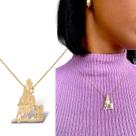 Colar Feminino Pingente Cavalo Prova do Laço Rodeio Semijoia