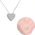 Colar Feminino Pingente Coração Cravejado com Zirconias banho Ouro 18k Rodio semi joias acessórios