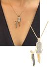 Colar Feminino Pingente Filhos Filhas Cravejado Mãe Presente