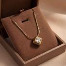 Colar Feminino Pingente Gota Zircônia Folheado a Ouro PVD 18K Corrente Dourada Resistente à Água