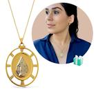 Colar Feminino Pingente Nossa Senhora Banhado Ouro Semijoia