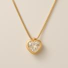 Colar Feminino Ponto De Luz Coração Banho a Ouro 18K