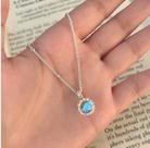 Colar Feminino Ponto De Luz Furta-cor Corrente Banhada prata 925