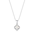 Colar Feminino Prata 925 Pingente Trevo Cravejado