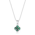 Colar Feminino Prata 925 Pingente Trevo Cravejado