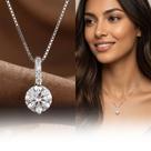 Colar Feminino Prata 925 Ponto de Luz Zircônia Delicado Elegante Luxo