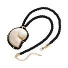 Colar Feminino Sensual Preto Com Pingente De Concha Branca Estilo Praia Tendência De Joias De Verão