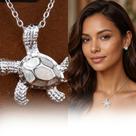 Colar Feminino Tartaruga Marinha Banhado A Prata Colar Feminino Tartaruga Marinha Banhado A Prata