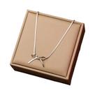 Colar Feminino Vintage De Aço Inoxidável Com Laço E Corrente De Osso De Cobra, Gargantilha