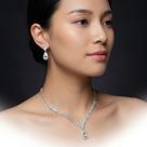 Colar Festa Gota Strass Banhado Prata Colar Festa Gota Strass Banhado Prata