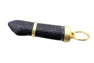 Colar Figa Pedra Estrela Azul Montagem No Envolto Dourado