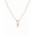 Colar Filha Coração Cravejado Zirconia Feminino Banhado a Ouro 18 k Colar Filha Coração Cravejado Zirconia Feminino Banhado a Ouro 18 k