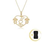 Colar Filhas Meninas Coração Semi Joia Banhado Ouro 18k