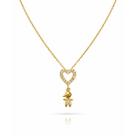 Colar Filho Coração Cravejado Zirconia Feminino Banhado a Ouro 18 k Colar Filho Coração Cravejado Zirconia Feminino Banhado a Ouro 18 k