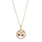 Colar Filhos Casal Strass Colorido Folheado A Ouro 18k