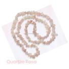 Colar Fio Cascalho Pedra Natural Quartzo Rosa - Amor E Autoestima