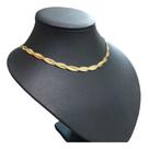 Colar Fita Trançado Duplo Largo Dourado Ou Prata Aço Inox Colar Fita Trançado Duplo Largo Dourado Ou Prata Aço Inox