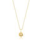 Colar Flor com Cristal Revestido em Ouro