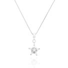 Colar Flor Com Zircônias Cristais Banhado a Prata Colar Flor Com Zircônias Cristais Banhado a Prata