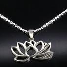 Colar Flor De Lótus Aço Inox