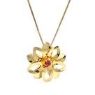 Colar Flor Zircônia Rubi Banhado a Ouro Colar Flor Zircônia Rubi Banhado a Ouro