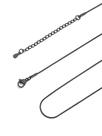 Colar FOCALOOK Black Stainless Steel Snake 1mm para mulheres e homens